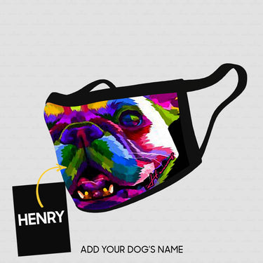 Personalized Dog Gift Idea - Dog With Mixed Colors Zoom In For Dog Lovers - Cloth Mask